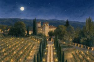 illustration du dîner dans les vignes du château de Berne